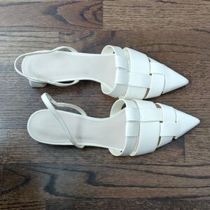 Woven slingback pumps